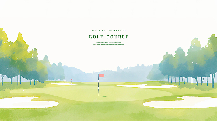 PSD 나무 일러스트 골프장 하늘 잔디 사람없음 초록색 골프깃발 국내일러스트 식물 컬러 골프 스포츠시설 깃발 파일형식