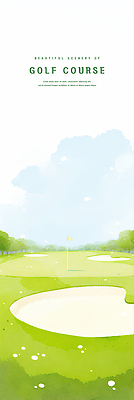 PSD 나무 일러스트 골프장 하늘 잔디 사람없음 초록색 골프깃발 국내일러스트 식물 컬러 골프 스포츠시설 깃발 파일형식