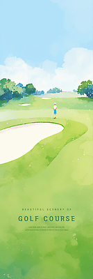 전신 PSD 나무 구름 일러스트 골프장 하늘 한명 사람 잔디 성인 초록색 성인한명만 국내일러스트 자연요소 식물 1 컬러 골프 스포츠시설 성인만 파일형식