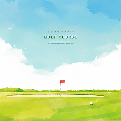 PSD 구름 일러스트 골프장 하늘 골프공 잔디 사람없음 초록색 풀 골프깃발 국내일러스트 자연요소 식물 컬러 골프 공 스포츠시설 골프용품 깃발 파일형식
