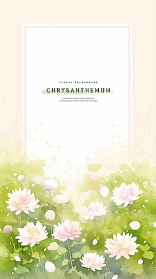 PSD 꽃잎 분홍색 백그라운드 일러스트 수채화 국화 사람없음 초록색 팻말 꽃봉오리 카피스페이스 국내일러스트 꽃 컬러 프레임 공백 파일형식