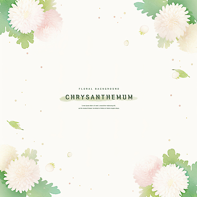 PSD 백그라운드 잎 일러스트 수채화 프레임 국화 사람없음 연분홍색 카피스페이스 국내일러스트 식물 꽃 분홍색 공백 파일형식