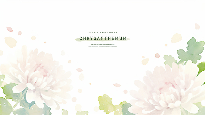 PSD 꽃잎 백그라운드 잎 일러스트 수채화 국화 사람없음 연분홍색 카피스페이스 국내일러스트 식물 꽃 분홍색 공백 파일형식