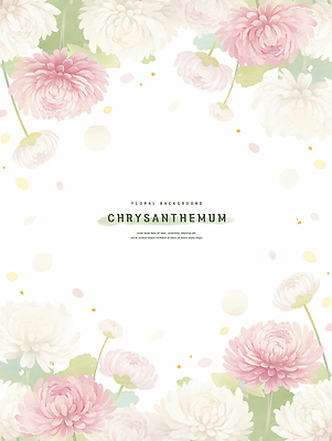 PSD 꽃잎 백그라운드 잎 일러스트 수채화 프레임 국화 사람없음 카피스페이스 국내일러스트 식물 꽃 공백 파일형식