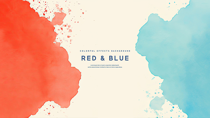 PSD 일러스트 붓터치 수채화 사람없음 빨간색 파란색 번짐 국내일러스트 컬러 파일형식 효과