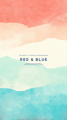 PSD 일러스트 붓터치 수채화 사람없음 빨간색 파란색 번짐 국내일러스트 컬러 파일형식 효과