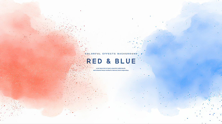 PSD 일러스트 붓터치 수채화 사람없음 빨간색 파란색 번짐 국내일러스트 컬러 파일형식 효과