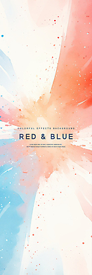 PSD 일러스트 붓터치 수채화 사람없음 빨간색 파란색 폭발 번짐 국내일러스트 컬러 파일형식 효과