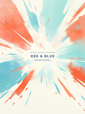 PSD 일러스트 붓터치 수채화 사람없음 빨간색 파란색 폭발 번짐 국내일러스트 컬러 파일형식 효과
