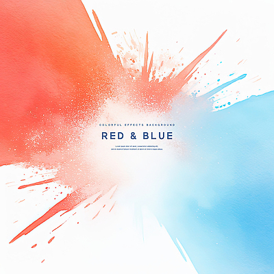 PSD 일러스트 붓터치 수채화 사람없음 빨간색 파란색 폭발 번짐 국내일러스트 컬러 파일형식 효과