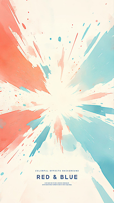 PSD 일러스트 붓터치 수채화 사람없음 빨간색 파란색 폭발 번짐 국내일러스트 컬러 파일형식 효과