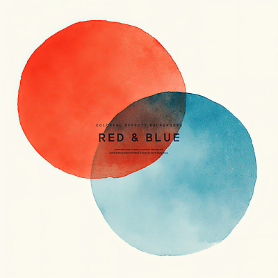 PSD 일러스트 붓터치 수채화 사람없음 빨간색 파란색 원형 번짐 겹침 국내일러스트 도형 컬러 파일형식 효과