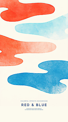 PSD 일러스트 붓터치 수채화 사람없음 빨간색 파란색 번짐 국내일러스트 컬러 파일형식 효과