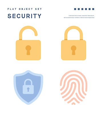 일러스트 자물쇠 사람없음 오픈 플랫 오브젝트 보안 방패모양 엘리먼트 지문 지문인식 국내일러스트 AI파일 모양 안전 방패 생체인식기술 파일형식 벡터