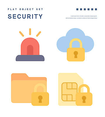 구름 일러스트 자물쇠 사람없음 플랫 오브젝트 파일 보안 경고등 사이렌 엘리먼트 유심 국내일러스트 AI파일 자연요소 통신 안전 파일형식 벡터
