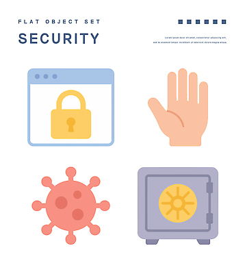 손 일러스트 자물쇠 신체부위 플랫 바이러스 오브젝트 보안 금고 인터넷창 엘리먼트 국내일러스트 AI파일 인터넷 안전 사람 파일형식 벡터