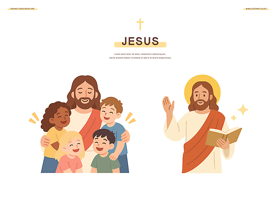 여자 남자 기독교 어린이 십자가 일러스트 포옹 미소 들기 소녀 소년 여러명 상반신 성인 반짝임 손들기 눈감음 성경 천주교 예수 후광 일러캐릭터 AI파일 캐릭터 종교 다수 종교용품 안기 모션 표정 사람 빛 신_종교 파일형식 벡터