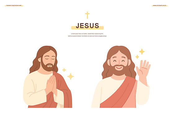 남자 기독교 십자가 일러스트 미소 상반신 성인 두명 반짝임 손들기 눈감음 천주교 기도 예수 손인사 손모으기 성인남자만 일러캐릭터 AI파일 캐릭터 종교 모션 표정 사람 손짓 인사 신_종교 남자만 성인만 파일형식 벡터