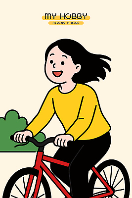 여자 일러스트 한명 미소 성인 취미 자전거 잡기 풀 승차 즐거움 베이지색 성인여자한명만 국내일러스트 AI파일 식물 1 감정 컬러 모션 표정 사람 바이크 여자한명만 성인여자만 파일형식 벡터