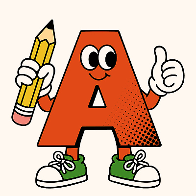 일러스트 미소 들기 사람없음 빨간색 A 따봉 지우개연필 일러캐릭터 AI파일 캐릭터 알파벳 컬러 모션 표정 연필 최고 파일형식 벡터