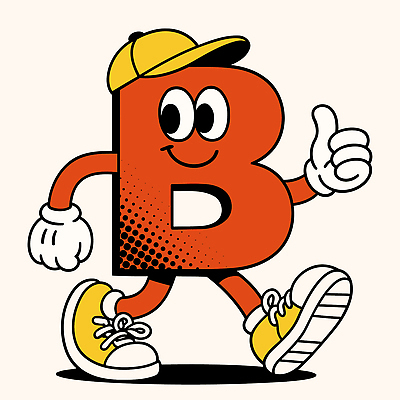 일러스트 미소 사람없음 빨간색 걷기 B 따봉 캡모자 일러캐릭터 AI파일 캐릭터 모자_잡화 알파벳 컬러 모션 표정 최고 파일형식 벡터