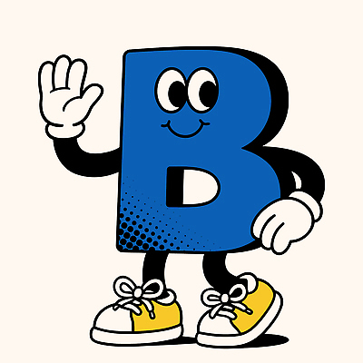 허리손 일러스트 미소 사람없음 파란색 B 손인사 일러캐릭터 AI파일 캐릭터 알파벳 컬러 포즈 표정 인사 파일형식 벡터