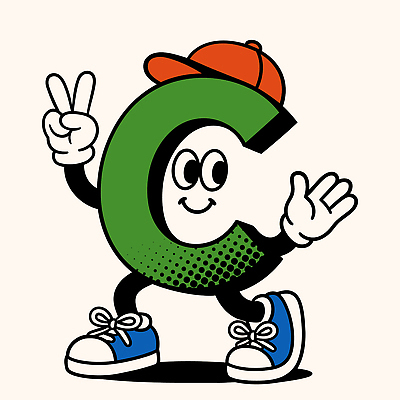 일러스트 미소 사람없음 초록색 손들기 브이 C 캡모자 일러캐릭터 AI파일 캐릭터 모자_잡화 알파벳 컬러 모션 표정 손짓 파일형식 벡터