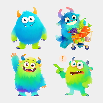 PSD 허리손 말풍선 과일 일러스트 교육캐릭터 미소 웃음 들기 사람없음 연두색 파란색 세트 귀여움 놀람 쇼핑카 가리킴 당기기 느낌표 손인사 몬스터 일러캐릭터 캐릭터 기호 교육 감정 컬러 포즈 컨셉 모션 표정 손짓 초록색 쇼핑 카트 인사 파일형식