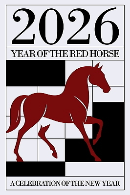 한마리 디자인 포스터 일러스트 새해 사람없음 빨간색 강렬 세련 2026년 국내일러스트 붉은말 AI파일 1 컬러 말_동물 연도 파일형식 벡터