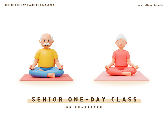 전신 PSD 편집이미지 여자 노년 남자 요가 3D캐릭터 미소 두명 세트 3D 눈감음 매트 노인만 안경낌 아사나자세 원데이클래스 액티브시니어 편집3D 캐릭터 웰빙 안경 모션 표정 사람 성인 실버라이프 요가자세 디지털합성 클래스 성인만 파일형식