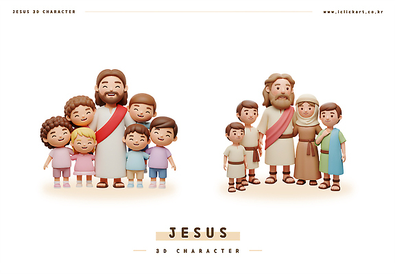 전신 PSD 편집이미지 여자 남자 어린이 어깨동무 3D캐릭터 웃음 소녀 소년 여러명 성인 3D 손들기 예수 종교캐릭터 히잡 편집3D 캐릭터 종교 포즈 다수 모션 표정 사람 신_종교 디지털합성 이슬람문화 파일형식