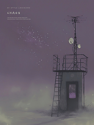 PSD 일러스트 안테나 사람없음 건물 보라색 어둠 안개 폐허 SF 공허 국내일러스트 건축물 컬러 컨셉 통신 날씨 파일형식