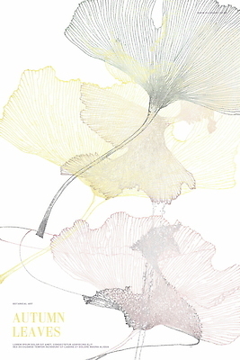PSD 백그라운드 낙엽 일러스트 추상 사람없음 가을 라인아트 은행잎 아이보리 국내일러스트 계절 선 컬러 잎 무늬 파일형식
