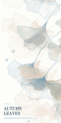 PSD 백그라운드 낙엽 일러스트 추상 사람없음 가을 물방울 라인아트 은행잎 아이보리 국내일러스트 계절 선 컬러 잎 무늬 파일형식