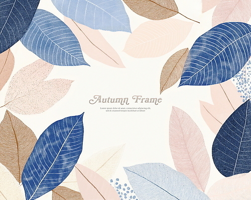 PSD 낙엽 일러스트 프레임 사람없음 가을 겹침 파스텔톤 국내일러스트 계절 컬러 잎 파일형식