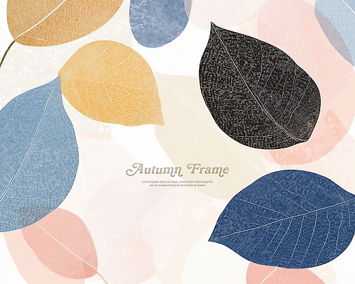 PSD 낙엽 일러스트 사람없음 가을 겹침 파스텔톤 국내일러스트 계절 컬러 잎 파일형식