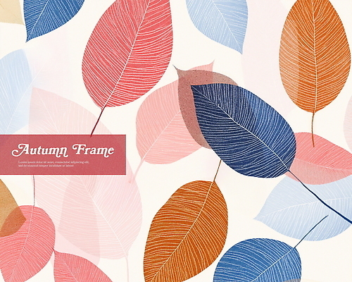 PSD 낙엽 일러스트 사람없음 가을 겹침 파스텔톤 국내일러스트 계절 컬러 잎 파일형식