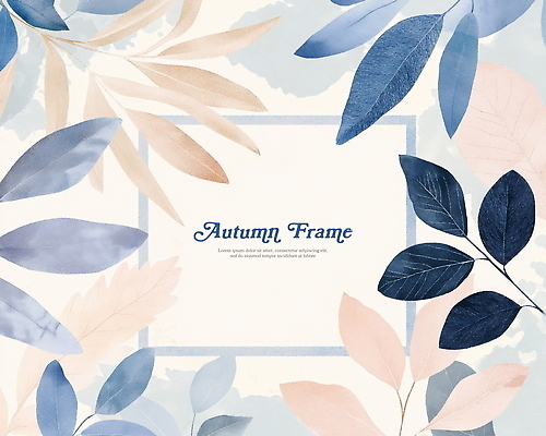 PSD 낙엽 일러스트 프레임 사람없음 가을 겹침 파스텔톤 국내일러스트 계절 컬러 잎 파일형식
