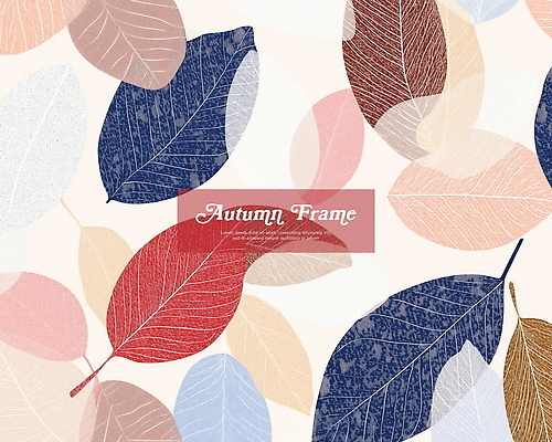 PSD 낙엽 일러스트 사람없음 가을 겹침 파스텔톤 국내일러스트 계절 컬러 잎 파일형식