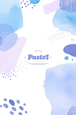 PSD 백그라운드 일러스트 붓터치 수채화 사람없음 파란색 번짐 연보라색 파스텔 국내일러스트 컬러 학용품 보라색 파일형식 효과