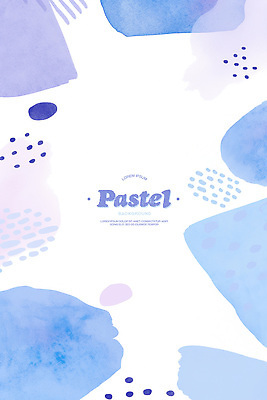 PSD 백그라운드 일러스트 붓터치 수채화 사람없음 파란색 번짐 연보라색 파스텔 국내일러스트 컬러 학용품 보라색 파일형식 효과