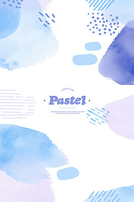 PSD 백그라운드 일러스트 붓터치 수채화 사람없음 파란색 번짐 연보라색 파스텔 국내일러스트 컬러 학용품 보라색 파일형식 효과