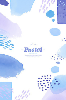 PSD 백그라운드 일러스트 붓터치 수채화 사람없음 파란색 번짐 연보라색 파스텔 국내일러스트 컬러 학용품 보라색 파일형식 효과