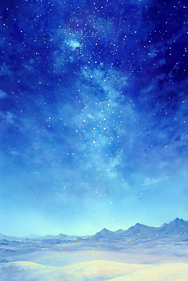 JPG 일러스트 자연 밤하늘 풍경 사람없음 파란색 고요 사막 별빛 국내일러스트 AI일러스트 AI콘텐츠 별 컬러 하늘 빛 야간 생태계 파일형식