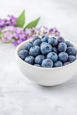 JPG 편집이미지 그릇 꽃 잎 사람없음 블루베리 편집실사 AI포토 AI콘텐츠 식물 식기 과일 CG 파일형식