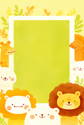 JPG 잎 일러스트 곰 수채화 미소 사람없음 연두색 칠판 유치원 사자 기린 고슴도치 카피스페이스 국내일러스트 AI일러스트 AI콘텐츠 식물 동물 교육 포유류 표정 초록색 공백 파일형식