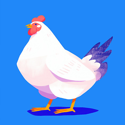 PSD 한마리 일러스트 사람없음 파란색 닭캐릭터 일러캐릭터 캐릭터 1 컬러 동물캐릭터 닭 파일형식