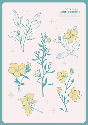 꽃 잎 일러스트 사람없음 반짝임 오브젝트 청록색 보테니컬아트 국내일러스트 AI파일 식물 컬러 모션 파일형식 벡터