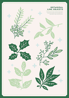 잎 일러스트 사람없음 초록색 반짝임 오브젝트 보테니컬아트 국내일러스트 AI파일 식물 컬러 모션 파일형식 벡터