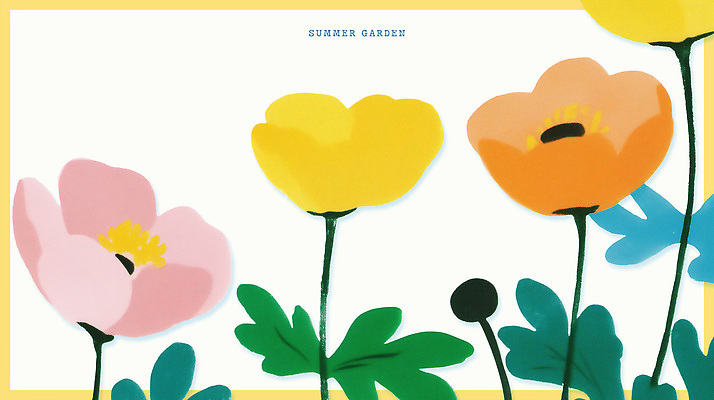 PSD 잎 일러스트 여름꽃 사람없음 컬러풀 국내일러스트 식물 꽃 컬러 파일형식 여름_계절